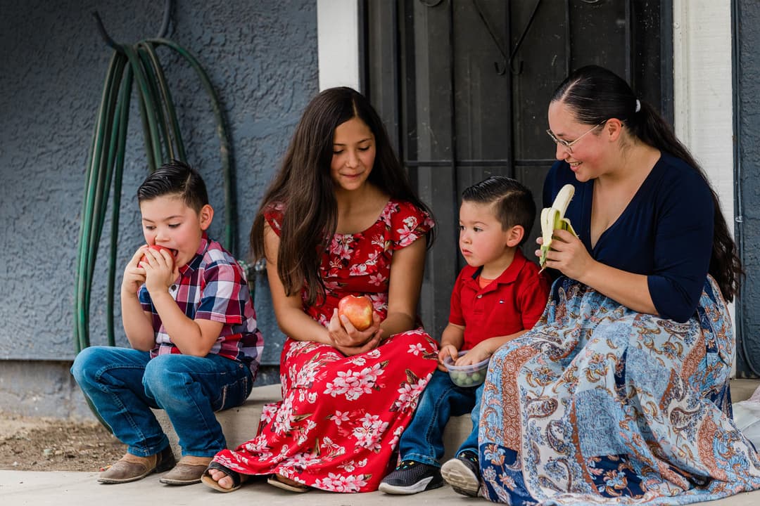 an image to show a rural american family